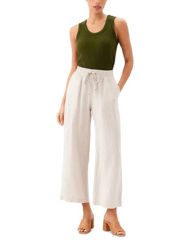 Karen Kane Drawstring Linen Pants In White