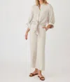 Karen Kane Drawstring Pants In Oatmeal In White