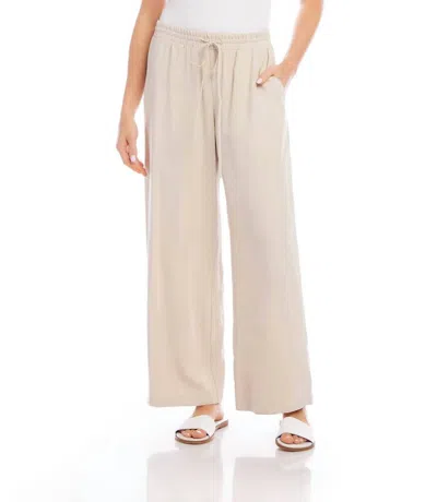 KAREN KANE DRAWSTRING WIDE LEG PANTS IN ECRU