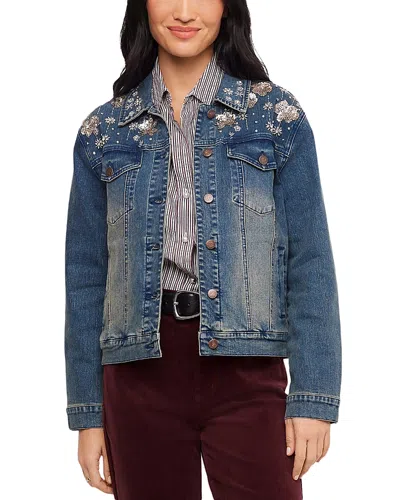 Karen Kane Embellished Denim Jacket In Multi