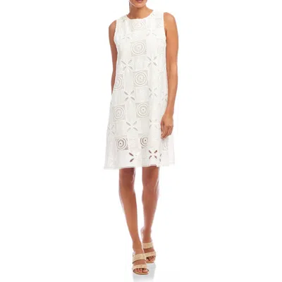 KAREN KANE KAREN KANE EMBROIDERED COTTON BLEND SHIFT DRESS