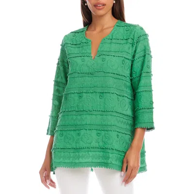 Karen Kane Embroidered Cotton Tunic Top In Multi