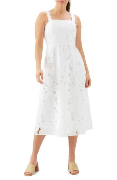 Karen Kane Embroidered Cutwork Sundress In White
