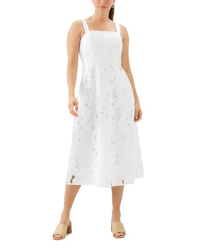 Karen Kane Embroidered Cutwork Sundress In White
