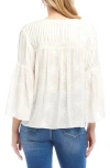 Karen Kane Embroidered Flare Sleeve Peasant Top