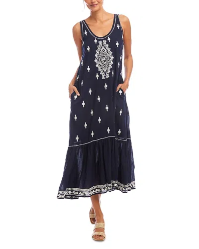 KAREN KANE EMBROIDERED MIDI DRESS