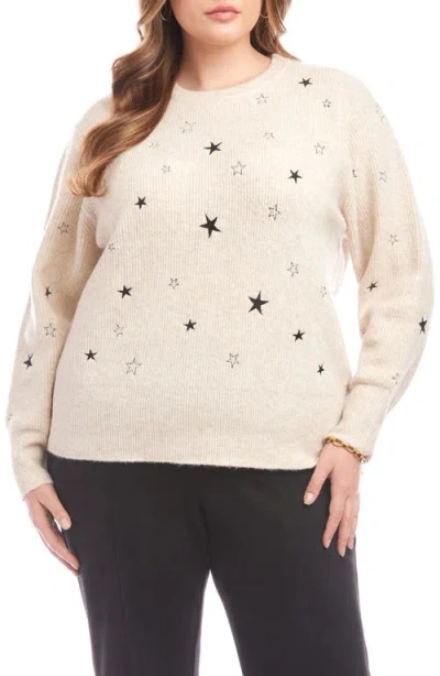 Karen Kane Embroidered Star Sweater In White