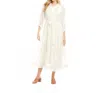 Karen Kane Embroidered Tiered Midi Dress In Off White In White