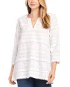 Karen Kane Embroidered Tunic Top In Off White