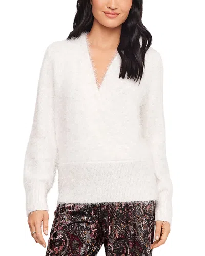 Karen Kane Eyelash Wrap Sweater In White