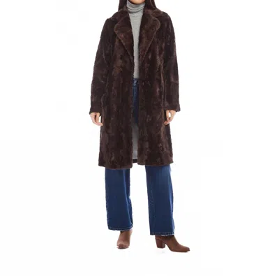 Karen Kane Faux Fur Coat In Brown