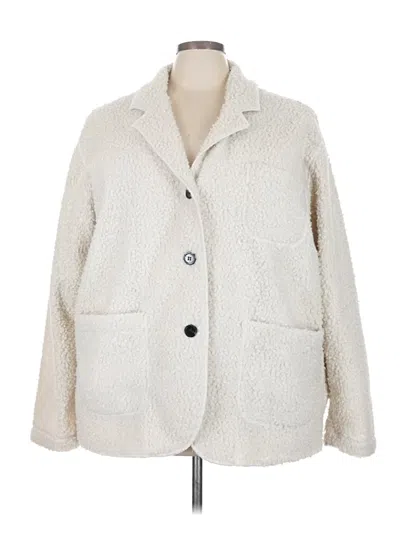Pre-owned Karen Kane Faux Fur Jacket In Ivory