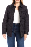 Karen Kane Faux Fur Lined Quilted Jacket In Black Cream