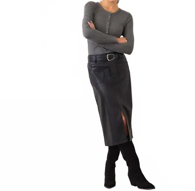 Karen Kane Faux Leather Midi Skirt In Black
