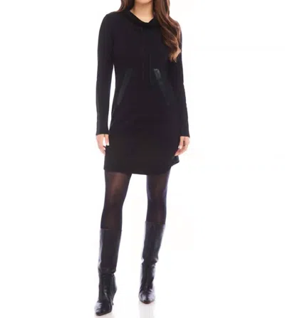 Karen Kane Faux Leather Patch Dress In Black