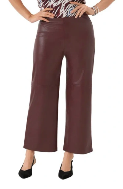 Karen Kane Faux Leather Pull On Ankle Pants In Brown