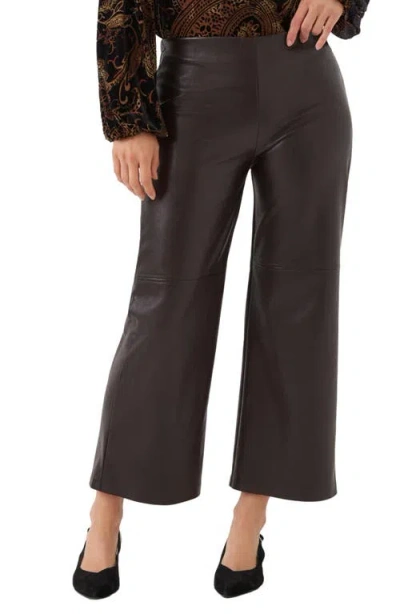 Karen Kane Faux Leather Pull On Ankle Pants In Brown