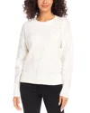 Karen Kane Faux Pearl Embellished Crewneck Sweater In Cream