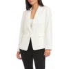 Karen Kane Faux Pearl Embellished Blazer In White