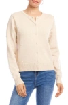 Karen Kane Faux Pearl Embellished Crewneck Cardigan In Neutral