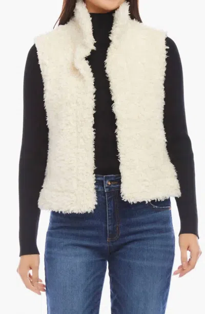 Karen Kane Faux Shearling Vest In Cream In White