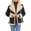 Karen Kane Faux Suede & Shearling Jacket In Black