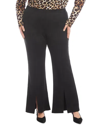 Karen Kane Faux Suede Front Slit Pants In Black