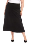Karen Kane Faux Suede Midi Skirt In Multi