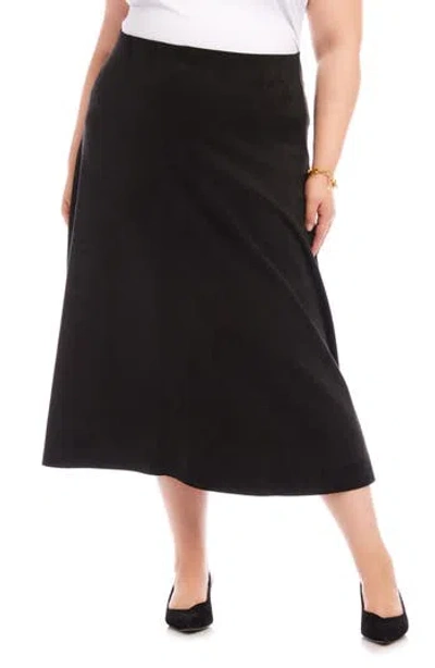 Karen Kane Faux Suede Midi Skirt In Multi
