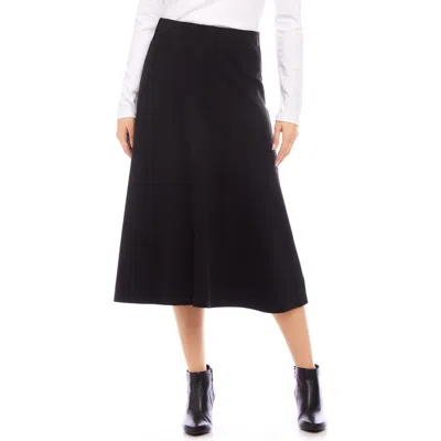 Karen Kane Faux Suede Midi Skirt In Black