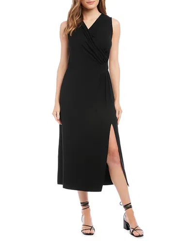 KAREN KANE FAUX WRAP MIDI DRESS