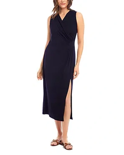 KAREN KANE FAUX WRAP MIDI DRESS