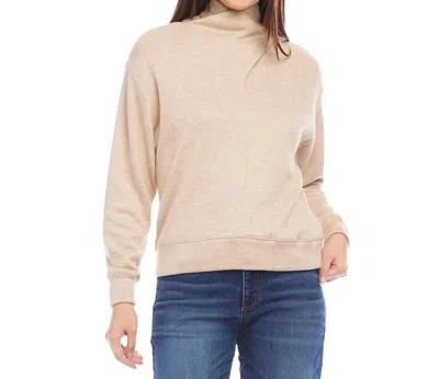 Karen Kane Faux Wrap Turtleneck In Oatmeal In Neutral