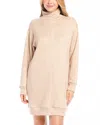 Karen Kane Long Sleeve Turtleneck Sweater Dress In Oatmeal