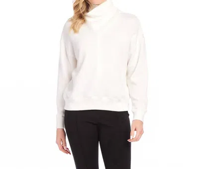 Karen Kane Faux Wrap Turtleneck Top In Ivory In White