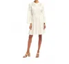 Karen Kane Flare Sleeve Embroidered Tiered Dress In Cream In Multi