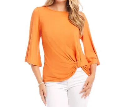 Karen Kane Flare Sleeve Pick-up Top In Orange