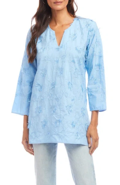 KAREN KANE KAREN KANE FLORAL EMBROIDERED COTTON TUNIC TOP