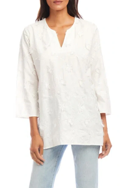 KAREN KANE KAREN KANE FLORAL EMBROIDERED COTTON TUNIC TOP