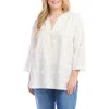 Karen Kane Three Quarter Sleeve Embroidered Tunic