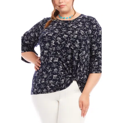 KAREN KANE KAREN KANE FLORAL FLARE SLEEVE PICK-UP TOP