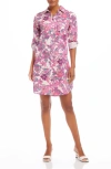 Karen Kane Floral Print Long Sleeve Shirtdress In Floral Print