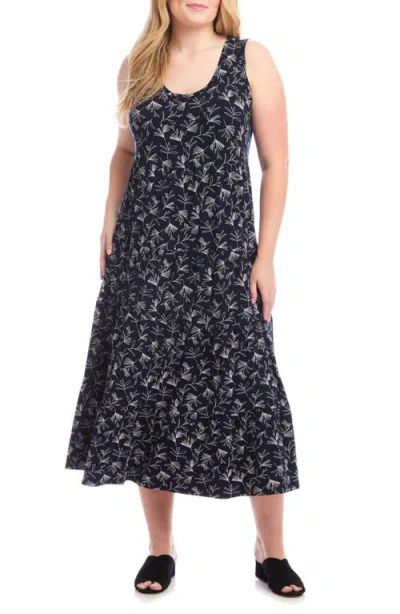 KAREN KANE KAREN KANE FLORAL PRINT TIERED JERSEY MIDI DRESS