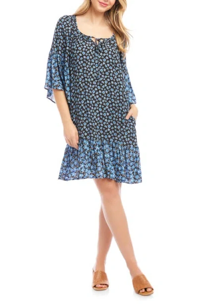 Karen Kane Floral Ruffle Hem Dress In Print