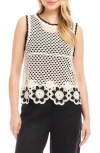 Karen Kane Crochet Sweater In Natural