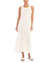 Shop Karen Kane Flowy Crochet Midi Dress In Off White
