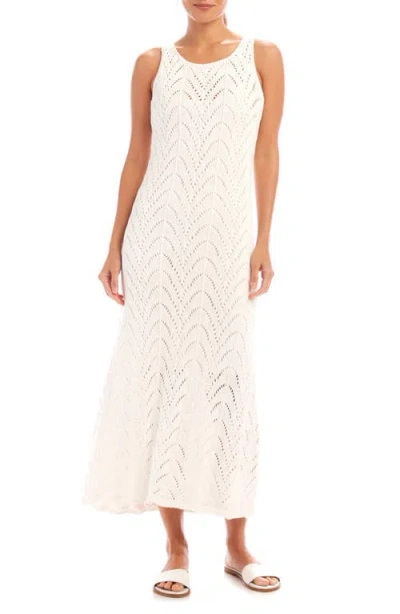 Karen Kane Flowy Openwork Midi Dress In Off White