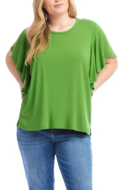 Karen Kane Flutter Sleeve Crewneck Jersey Top