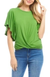 Karen Kane Flutter Sleeve Drape Front Jersey Top