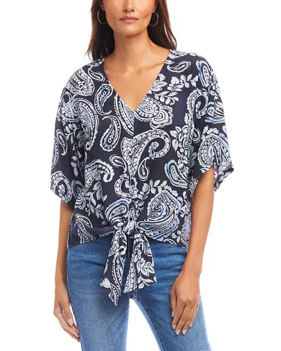 KAREN KANE FLUTTER SLEEVE TIE FRONT TOP
